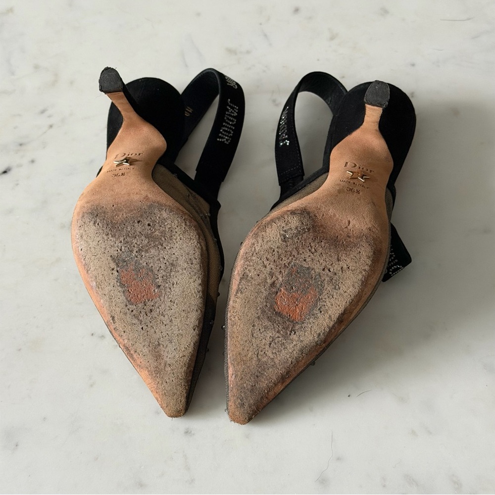 Dior j’Dior Rhinestone Slingback Heels - Picture 5 of 9